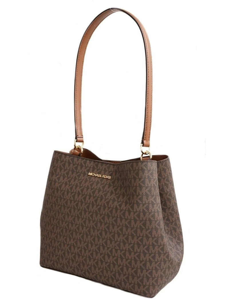Michael Kors Pratt Medium Signature Logo Shoulder Bag (Brown