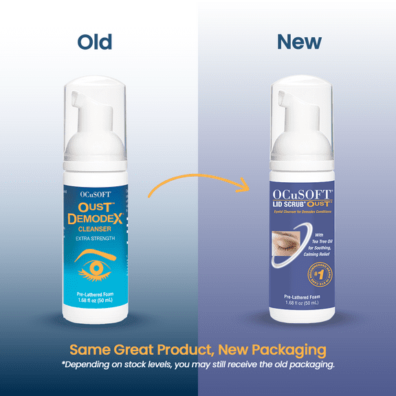 OCuSOFT Oust Demodex Cleanser Extra Strength Foam 50 Milliliters, Tea Tree Oil Foaming Cleanser for Irritated Eyelids Associated with Demodex Mites