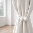 thumbnail image 2 of Evideco French Home Goods Geometrik Geometric White Curtain Tiebacks 2 Count, 2 of 7