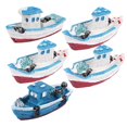 thumbnail image 4 of Resin Desktop Ornament Adornment for Home Yacht Shape Micro Landscape Simulation Tree Color 5PCS, 4 of 4