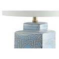 thumbnail image 6 of JONATHAN Y Catherine 22" Modern Transitional Ceramic/Metal Square Ginger Jar LED Table Lamp, Blue/White, JYL3044A, 6 of 7
