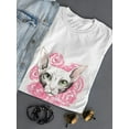thumbnail image 3 of Sphynx Cat With Roses T-Shirt Women -Image by Shutterstock, Female Small, 3 of 4