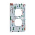 thumbnail image 2 of Yayeee Duplex Wall Plate 1-Gang 4.5"x2.7" Home Receptacle Light Switch Decorative Outlet Cover, Snowy Christmas Pattern, 2 of 7