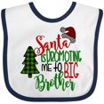 thumbnail image 3 of Inktastic Santa is Promoting Me to Big Brother Green Plaid Tree Boys Baby Bib, 3 of 4