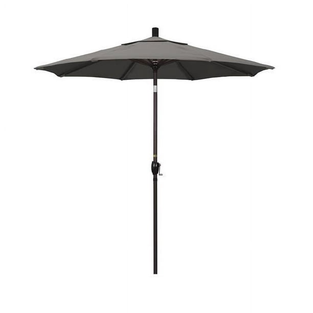 California Umbrella GSPT758117-SA61 7,5 Ft. Fibre de Verre Marché Parapluie Pousser Inclinaison Bronze-Pacifica-Taupe