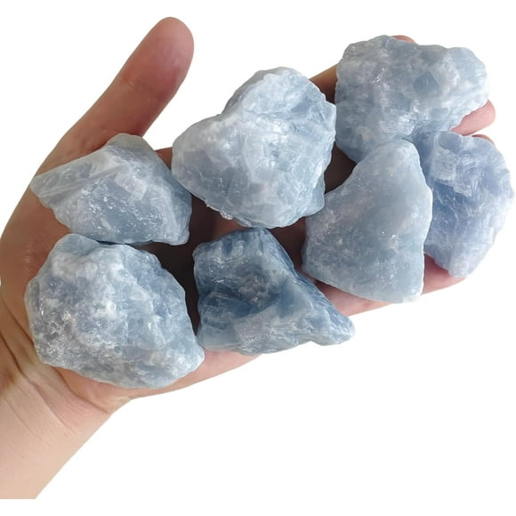 1 lb Blue Calcite Bulk Raw Crystals and Healing Stones Crystals for Tumbling, Wire Wrapping, Wicca Reiki,Meditation