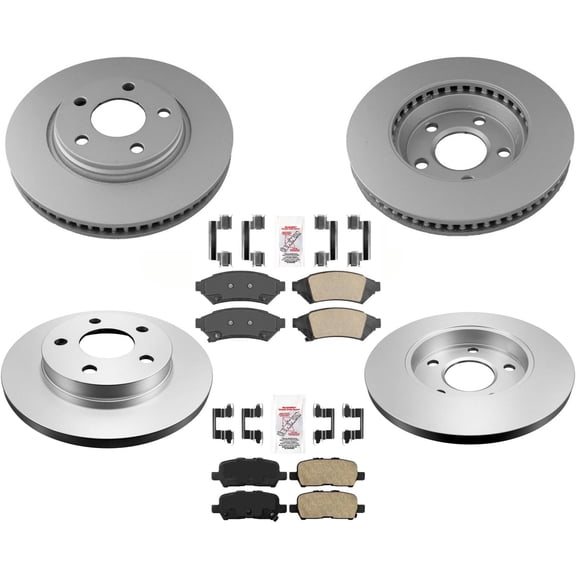Coated Disc Brake Rotors Ceramic Pads Fits 2005-2009 Buick Allure 3.6L 3.8L