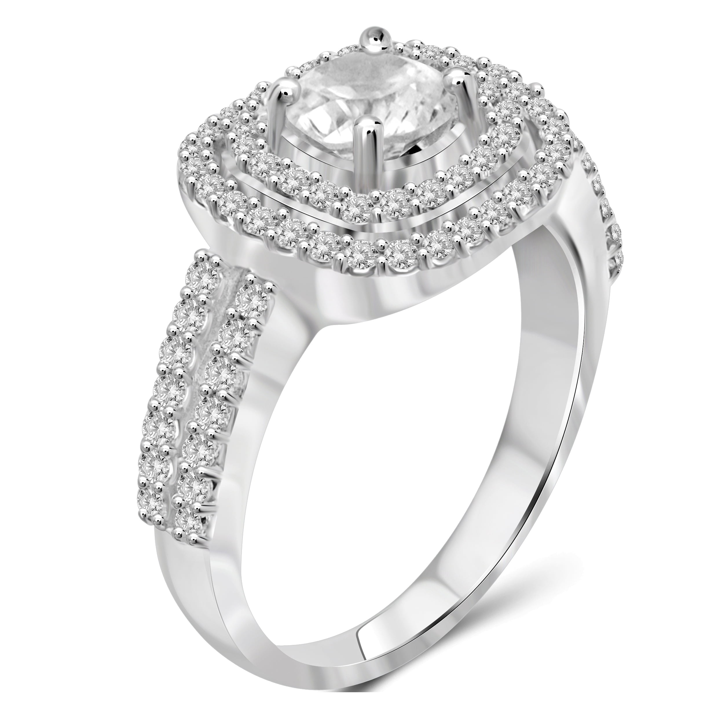 Diamonice 0.925 Sterling Silver 3.00 Carat White Cubic Zirconia Ring for Women | Cubic Zirconias for Everyday Womens Wear