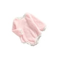 thumbnail image 3 of Qiylii Baby Winter Plush Rompers, O-Neck Long-Sleeves Solid Color Jumpsuit, 3 of 8
