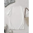 thumbnail image 2 of Camiseta deportiva de moda para mujer con estampado de ángel, corazón y lazo. Cómoda camiseta de manga corta con cuello redondo, elasticidad media, para toda la temporada. Ideal como regalo para mamá, 2 of 6