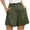 Army Green, variant on JGTDBPO Bermuda Shorts for Women Summer High Waisted Trendy Solid Color Buttons Long Comfy Wide Leg Shorts with Pocket
