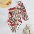 thumbnail image 4 of Gibobby Trajes de Baño Mujer Traje de baño Monokinis con cuello en V acanalado para mujer Trajes de baño fruncidos en la parte delantera Trajes de baño(Marrón,XL), 4 of 5