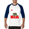thumbnail image 1 of MmF - Mens Raglan Sleeve Baseball T-Shirts, up to Size 3XL - California Cali, 1 of 4