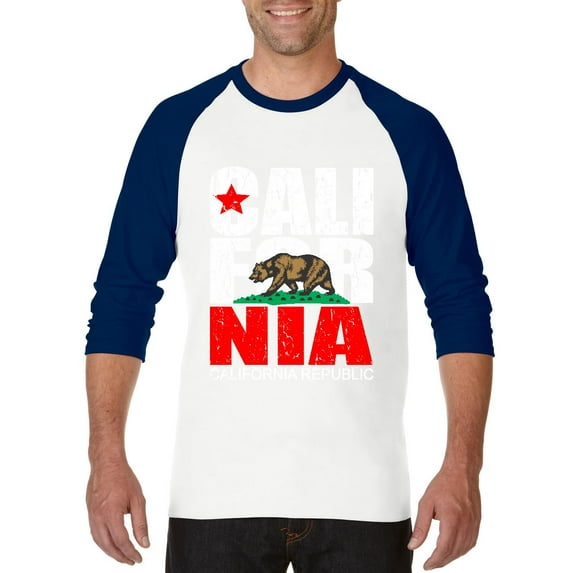 MmF - Mens Raglan Sleeve Baseball T-Shirts, up to Size 3XL - California Cali