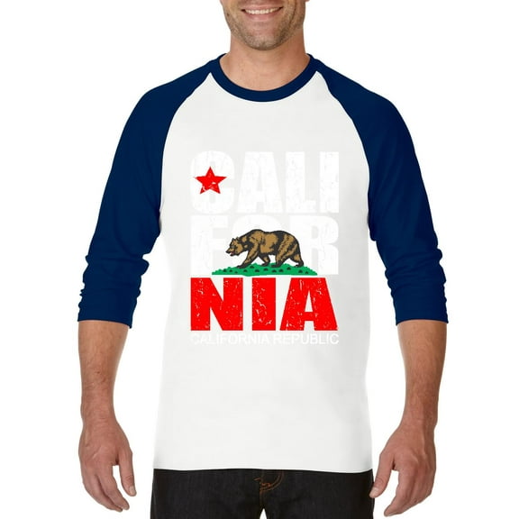 MmF - Mens Raglan Sleeve Baseball T-Shirts, up to Size 3XL - California Cali