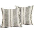 thumbnail image 2 of Olive Green Pillow Covers 16x16 Set of 2 Gray Grey Dot Print Striped Decorative Outdoor Pillowcases Boho Rustic Farmhouse Decorative Throw Cushion Case Decor for Couch Sofa Bed, 2 of 6