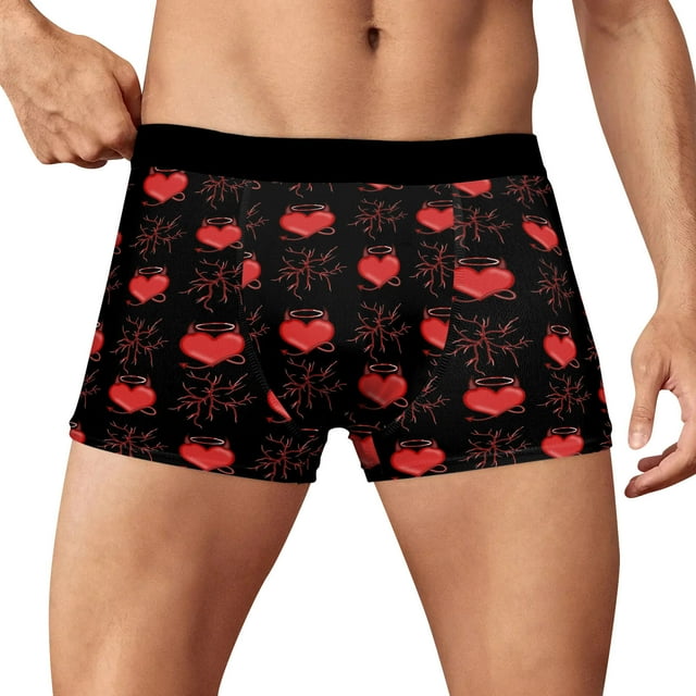 OJinShaWanO sous-Vêtements pour Hommes Saint-Valentin Caleçons Courts Mode Décontractée Confort sous-Vêtements Imprimés Saint-Valentin