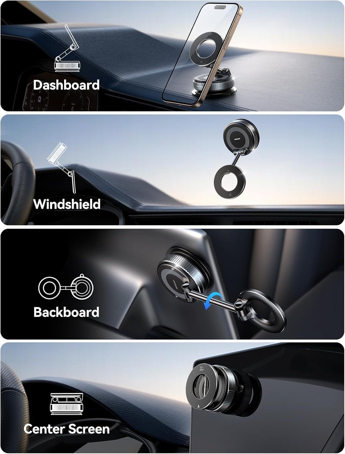 JOYROOM Magnetic Vacuum Phone Holder, 360° Adjustable photo 3