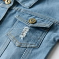 thumbnail image 5 of Godderr Kids Baby Jean Jacket for Toddler Boy Girl Denim Jacket for 3m-6t Long-Sleeved Lapel Hole Fashion Denim Long-Sleeved Jacket Tops, 5 of 5