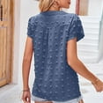 thumbnail image 4 of Timegard Womens Tops Flowy V Neck Petal Short Sleeve Ruched Loose Casual Lightweight Tops Summer Beach, 4 of 5