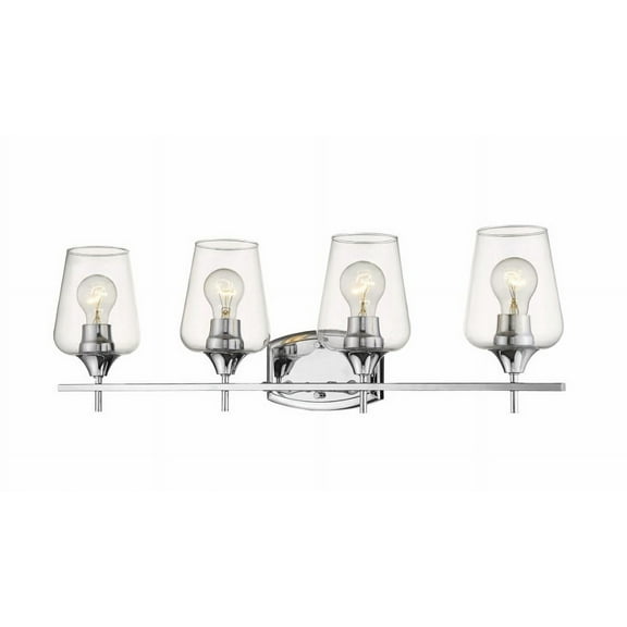 4 Light Bath Vanity In Shabby Chic Style 30 Inches Wide By 9.5 Inches High-Chrome Finish Z-Lite 473-4V-Ch