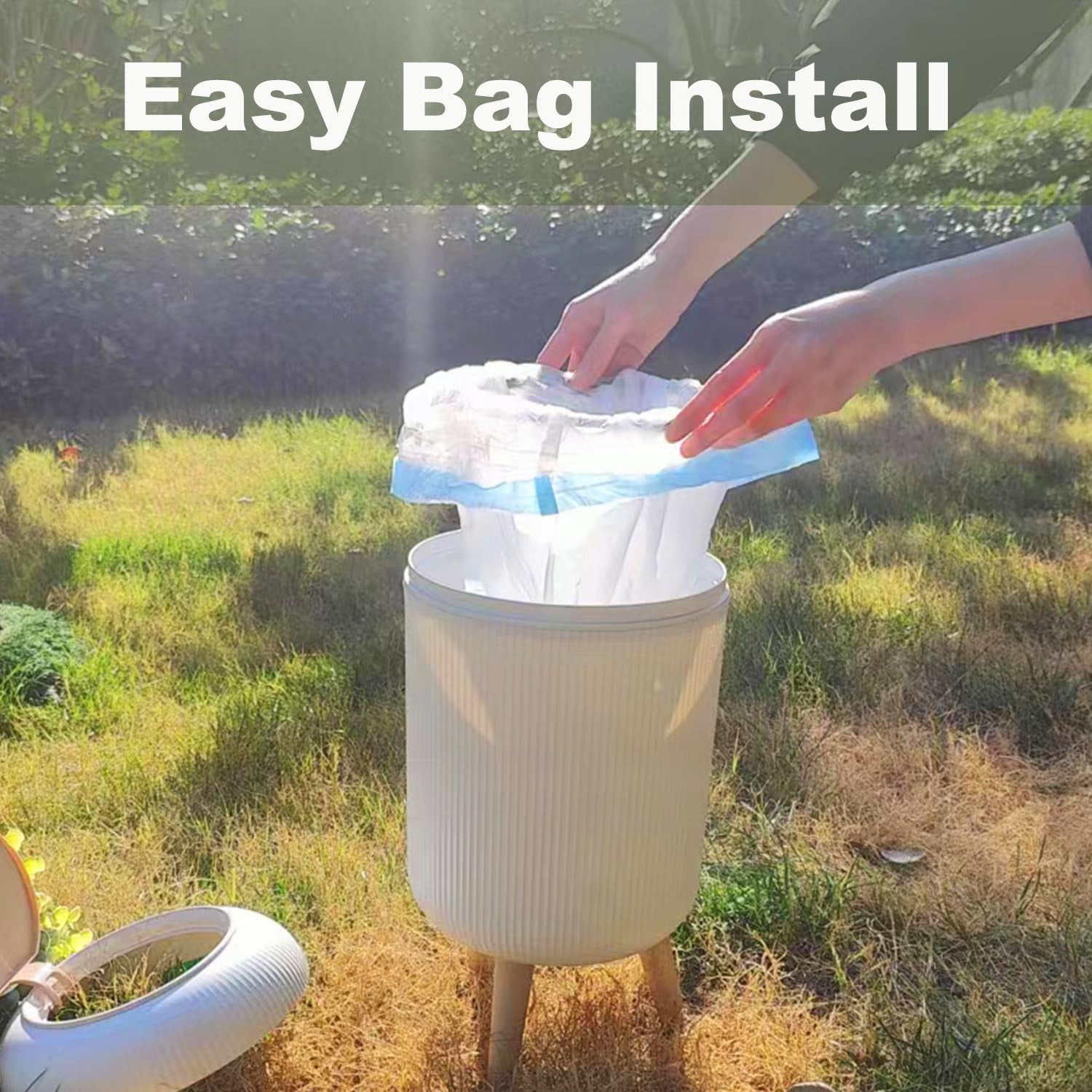 Dog Poop Trash Can Outside - 2.5 Gal Bathroom Trash Can with Lid - Bedroom Garbage Can - Small Pet Waste Container with Lid - Outdoor, Office, Living Room - Plant Styled Dog Poop Bucket