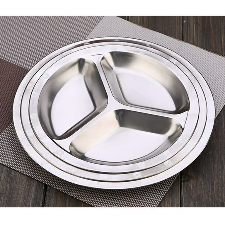 SHERCHPRY Plates Reusable Stainless Steel Divided