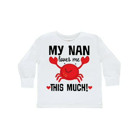 

Inktastic My Nan Loves Me Grandson Gift Gift Toddler Boy or Toddler Girl Long Sleeve T-Shirt