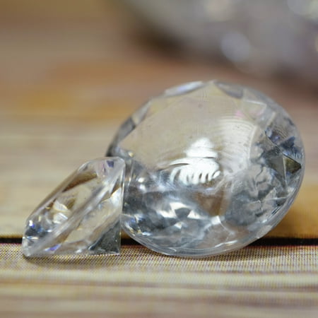 Clear Vase Gems Quasimoon Clear Diamond Gemstones Acrylic Crystal Wedding Table Confetti Vase Filler (3/4 lb Bag) by PaperLanternStore ()