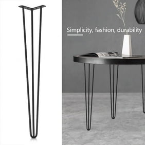 Dilwe 4pcs Hairpin Table Legs 2 Rods Black Iron Table Desk Legs