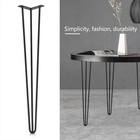 Hilitand 4Pcs/set Table Hairpin Legs Hairpin Metal Furniture Table Legs Solid Iron Laptop Desk Legs for Furniture end Tables, Sofa Tables, DIY Wood (Best Wood For Table Legs)