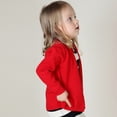 thumbnail image 5 of Girls Uniform Slim Fit Crewneck Cardigan Sweater Red 7, 5 of 8