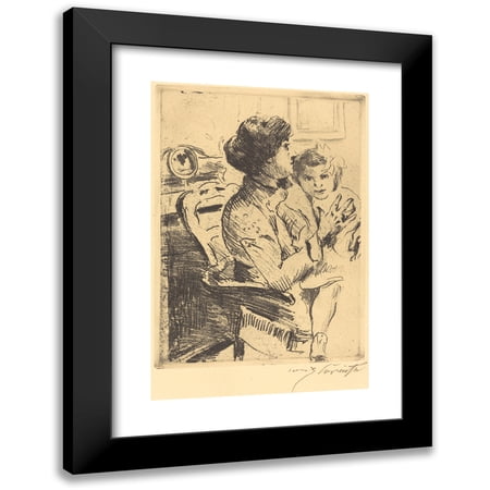Lovis Corinth 11x14 Black Modern Framed Museum Art Print Titled - Mother and Child (Mother and Child) (1911)