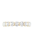thumbnail image 5 of Rosec Jewels Certified Round Shape Moissanite Half Eternity Ring in Bar Setting, 14K Yellow Gold, US 6.50, 5 of 9
