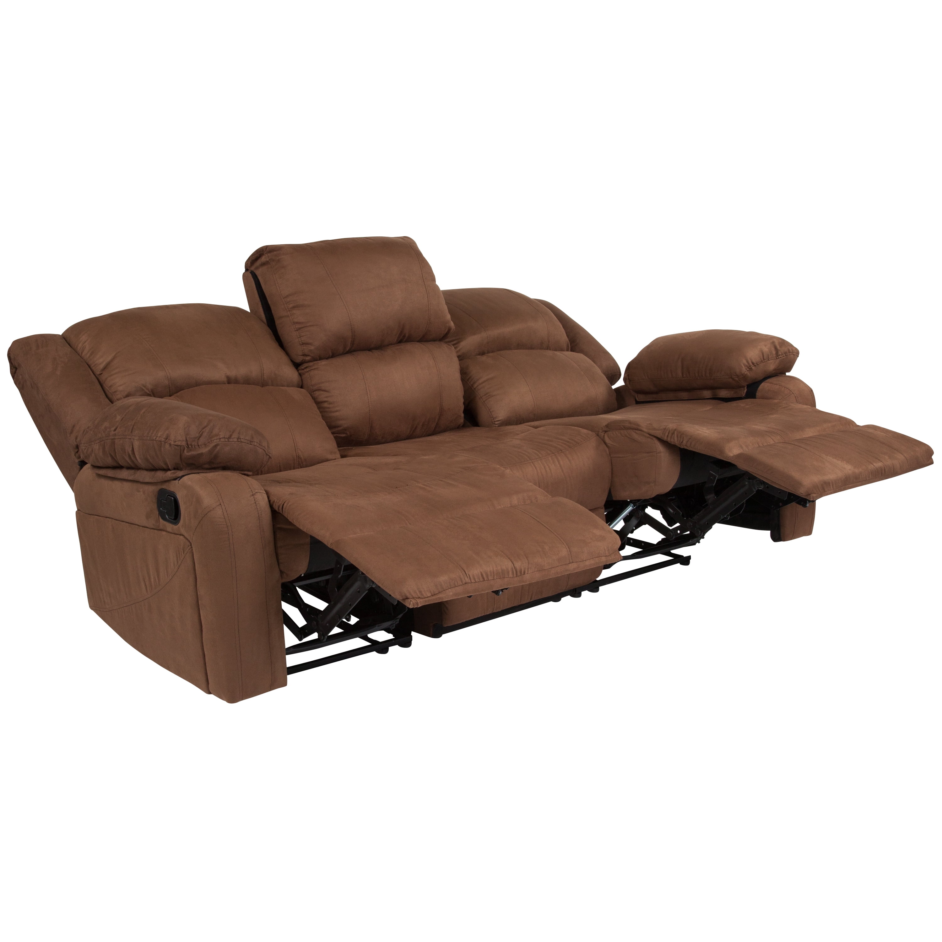 Flash Furniture Black Leather Reclining Sofa Walmart Com
