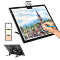 thumbnail image 2 of Rechargeable A3 Light Pad for ,Tracing Light Box with Stand and Clip,3 Colors Stepless Dimmable, 2 of 7