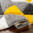 thumbnail image 5 of Hauteloom Bruis Contemporary Geometric Diamond Shag Area Rug - Modern Trellis Fluffy High Pile Super Soft Rug for Living Room, Bedroom, Dining Room - Gray, Yellow, Mustard - 7'10" x 10' (8x10), 5 of 6