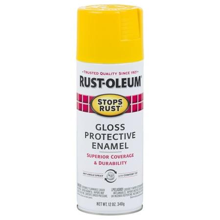 Rust-Oleum Stops Rust Gloss Protective Enamel Sunburst Yellow Spray Paint, 12