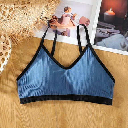 

CAICJ98 Lingerie For Women Low Cut Bra Women Underwear Bralette Crop Top Female Bra Push Up Brassiere Bra Blue One Size