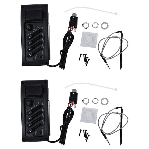 2X Guitar Preamp Amplifier Equalizer EQ 4-Band EQ Preamp Acoustic Piezo 7545R
