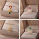 thumbnail image 3 of Collar esmaltado con dijes de circón de acero inoxidable para mujeres y hombres, muñeco de nieve, campana pequeña, colgante, cadena de eslabones, regalo de joyería de Navidad, 3 of 4