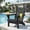 Black, variant on Set of 2 Folding Adirondack Chairs with Ottoman, HDPE Patio Seating, Teak