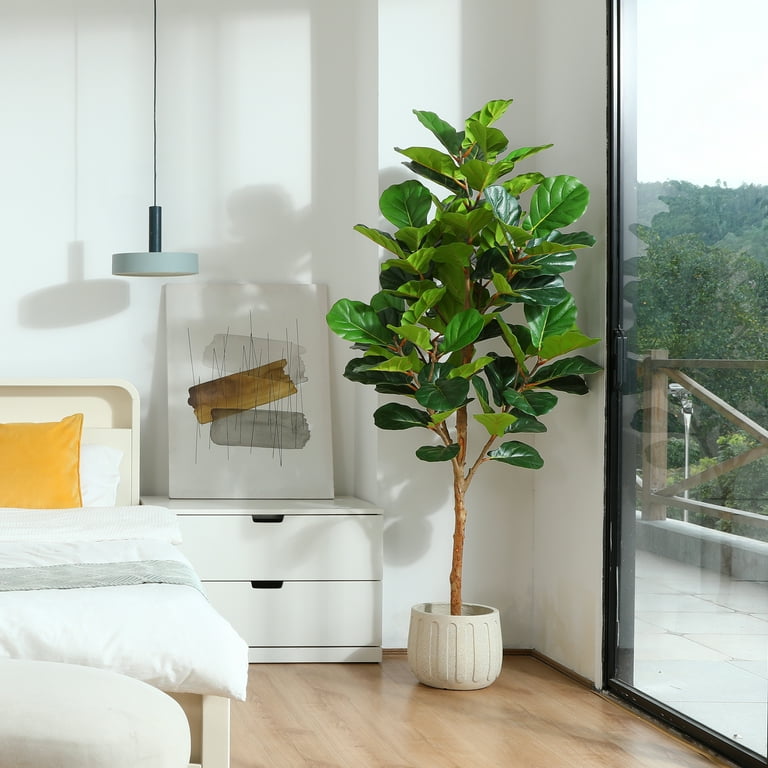 DR.Planzen 6FT Artificial Fiddle Leaf Fig Tree, Faux PVC Plant