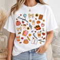 thumbnail image 3 of Pumpkins Coffee and Lesson Plans Teacher T-Shirt, Cute Fall Classroom Graphic Tee, Cozy Autumn School Shirt, Comfort Colors Gift for Teachers - White, M, 3 of 5