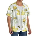 thumbnail image 4 of Fotbe Sweet Honey print Short Sleeve Button Down Shirts for Men Casual Summer Beach Wrinkle Free Shirt-Large, 4 of 7