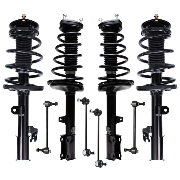 Detroit Axle - Front & Rear Struts w/Coil Springs Sway Bar Links Replacement for 2008-2011 Toyota Highlander FWD - 8pc Set
