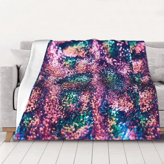 Glitter Sparkles Warm Cozy Plush Throw Blanket for Couch Bed Sofa 40"x30"