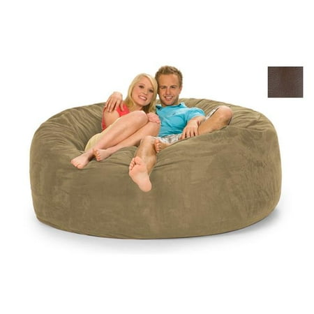 relaxsacks 6dm fl001 6 ft round relax sack faux leather brown