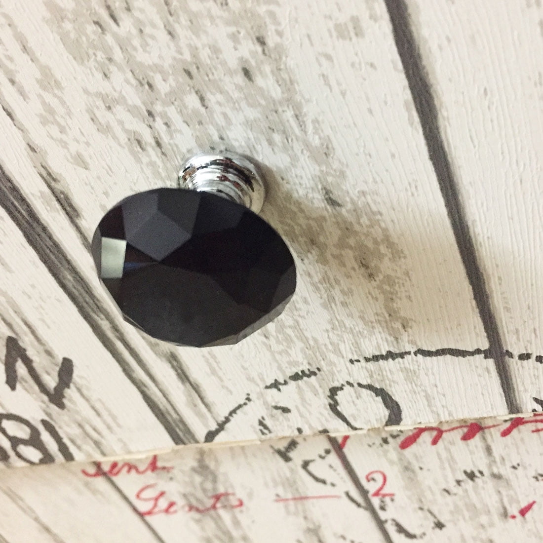 Uxcell 20Pcs 30mm Diamond Crystal Cabinet Drawer Door Knobs Accessories,Black