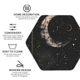 thumbnail image 4 of Honeii Abstract Starry Sky Moon Print Leather Coaster Set of 6, Ideal for Safeguarding Your Furniture from Drinks Spills and Effortless Cleanup,Hexagon, 4 of 7